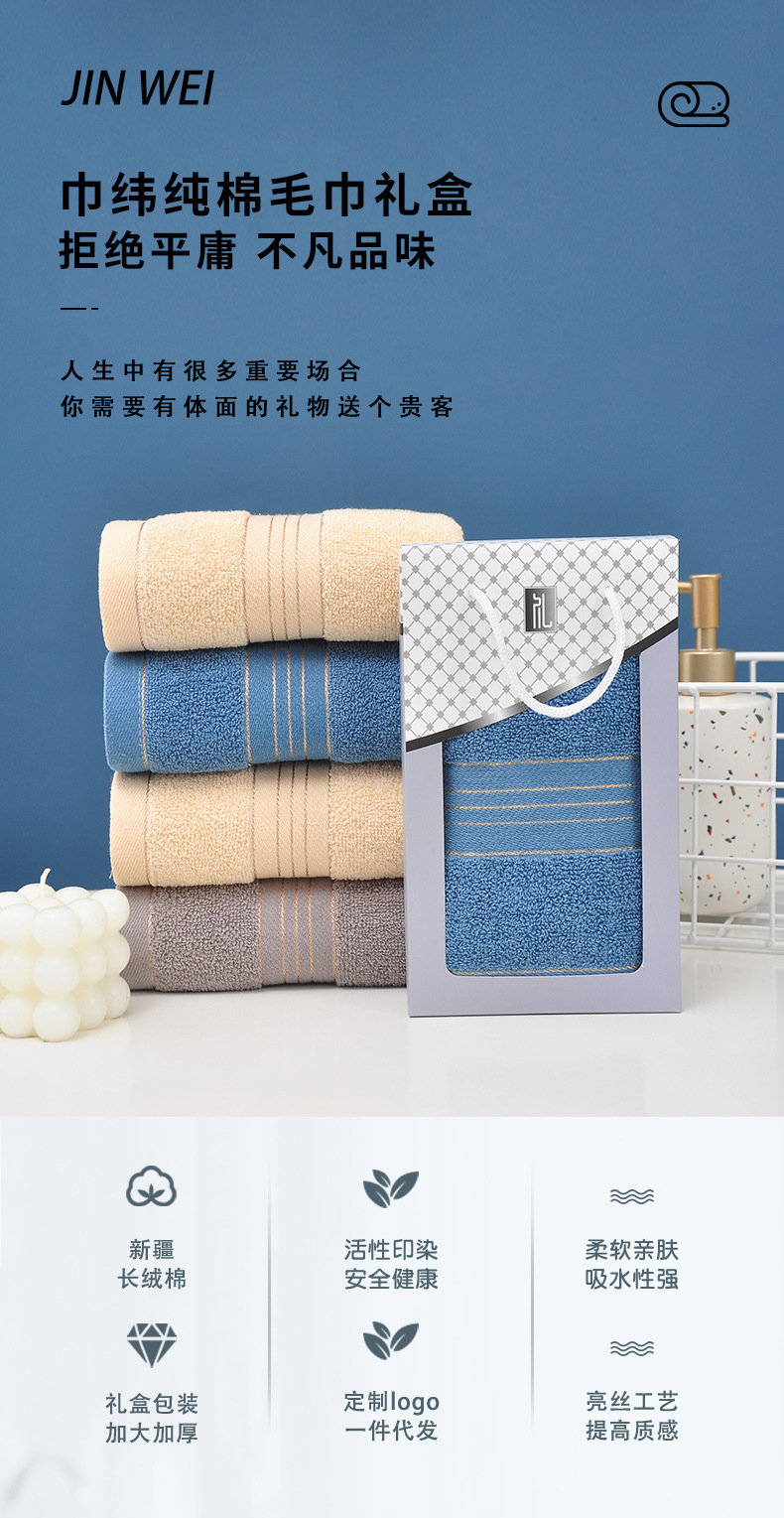 Pure cotton towel gift box, single piece thickened absorbent, opening event group purchase gift towel wholesale pic 1
