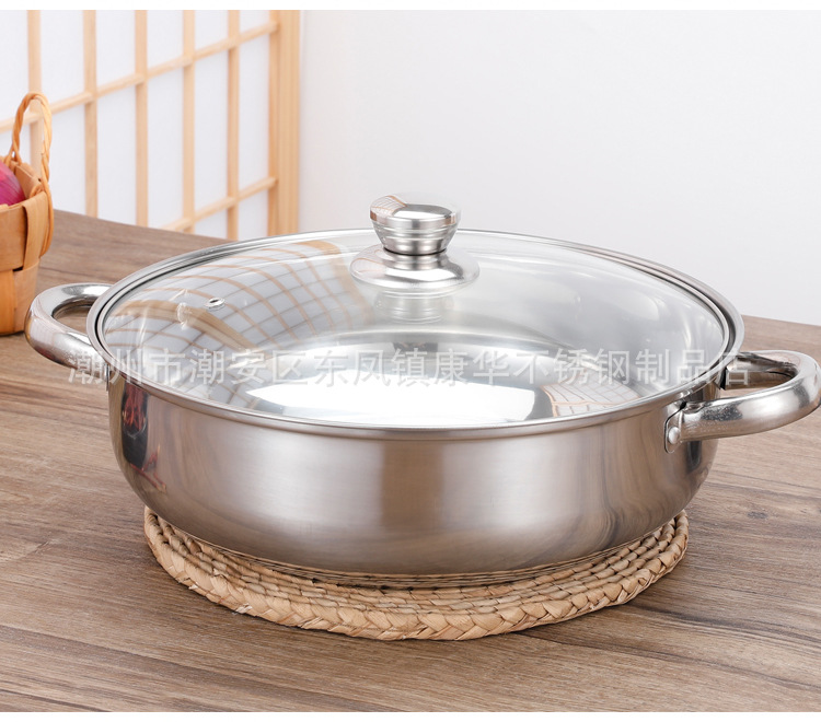 Factory direct sales of thickened stainless steel soup steamer, cross-border double-layer steamer, single-layer soup pot, induction cooker, gift pot pic 17