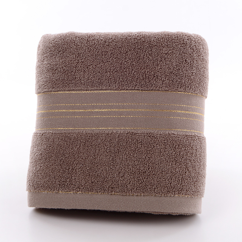 Wholesale thickened 400g cotton bath towels for home use, adult men and women, water-absorbing gold thread broken plain bath towels, can be made with logo pic 9