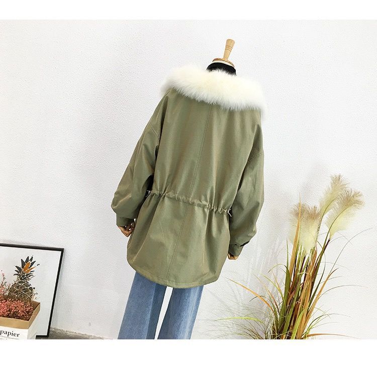 狐狸毛派克服女真毛中长款皮草皮毛一体棉服女2020新款冬季厚外套详情27