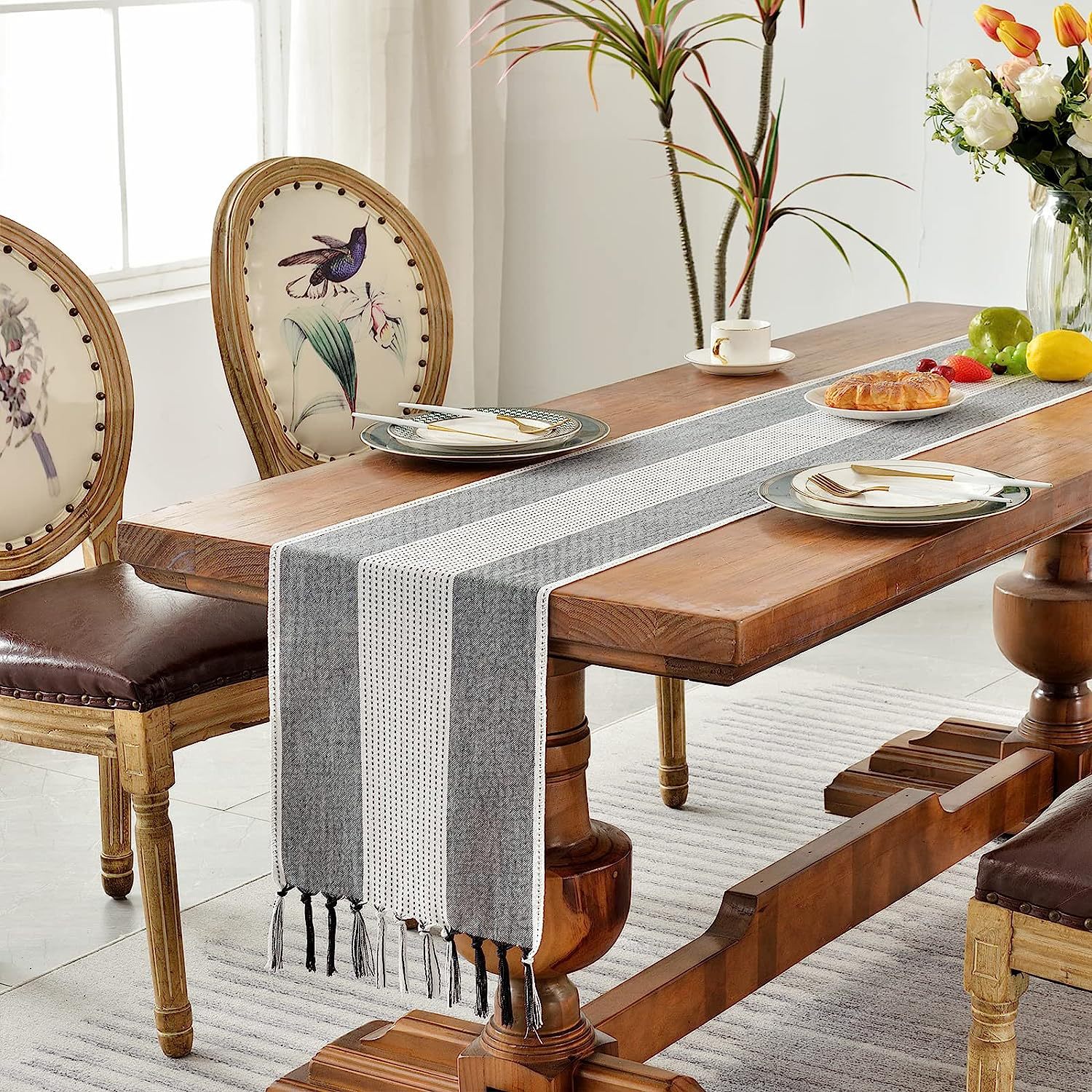 Cross-border factory direct supply table flags, American color-blocked striped tablecloths, Nordic coffee tables, long bed flags, shoe cabinet flags, tea flags pic 18