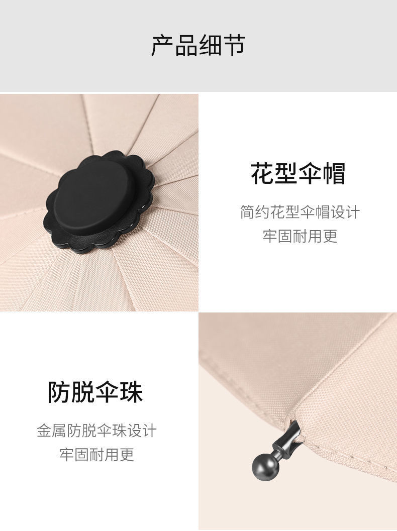 New 12-bone black rubber fully automatic umbrella folding business umbrella three-fold sunshade and protection 嗮 sun umbrella advertising umbrella pic 45