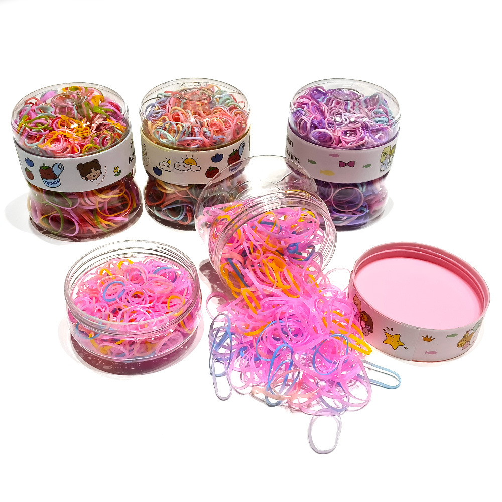 600条罐装皮筋圈儿童可爱彩色橡皮筋一次性强拉不断高弹力小发圈详情7