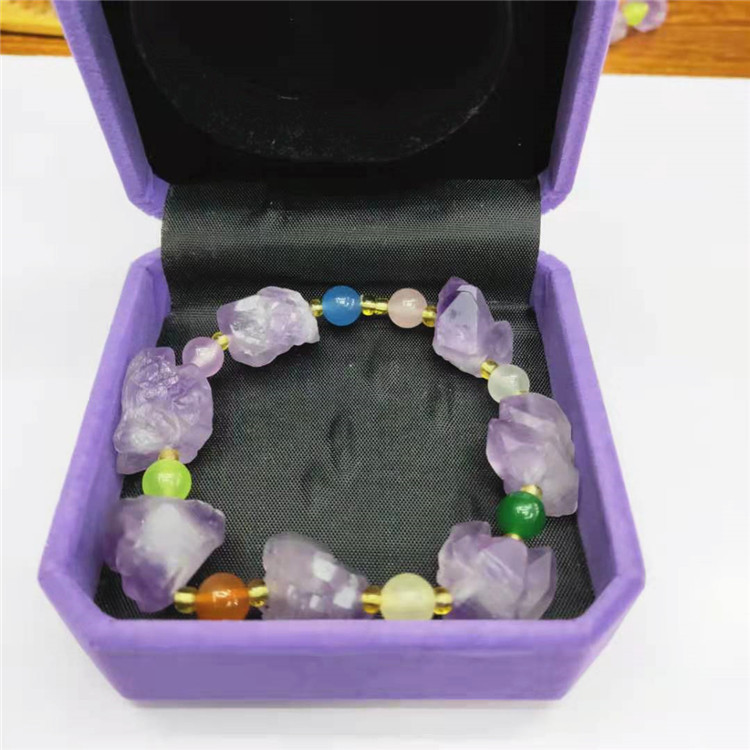 Wholesale natural amethyst bracelets, raw amethyst energy bracelets, direct sales from the manufacturer pic 3
