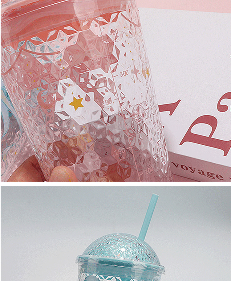 8615玻璃吸管杯女生水杯ins风玻璃杯高颜值办公室奶茶杯子创意碎冰杯详情7