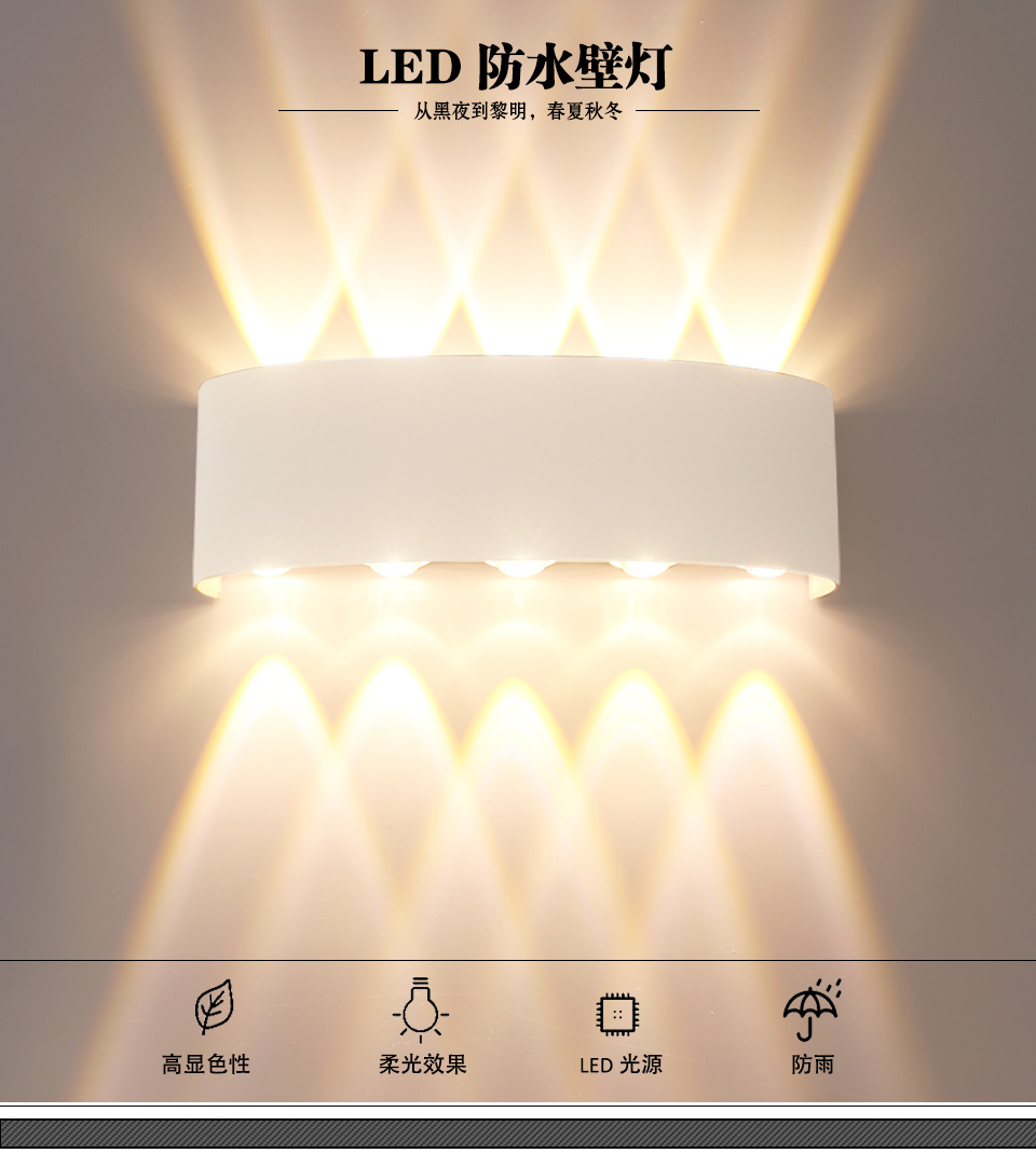 مصابيح المناظير الخارجية (LED)، ومصابيح المناظير البيضاء (LED) في المناظير البيضاء المضادة للماء، تدفئة عبر ممرات الحدائق الخارجية pic 2