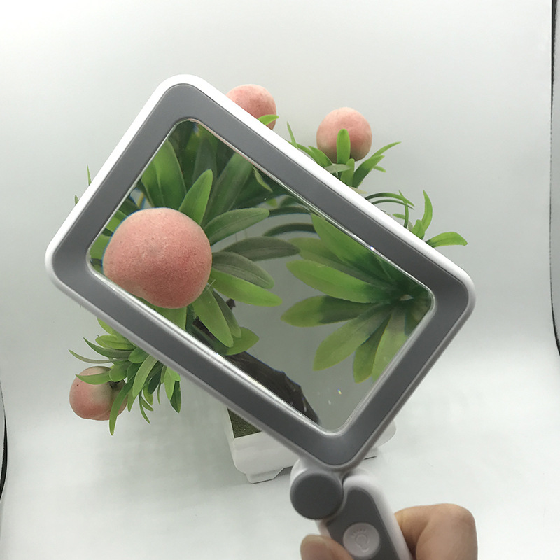 New model 10863-10LC folding 10LED lamp rectangular magnifying glass battery level display/touch switch/three levels pic 5