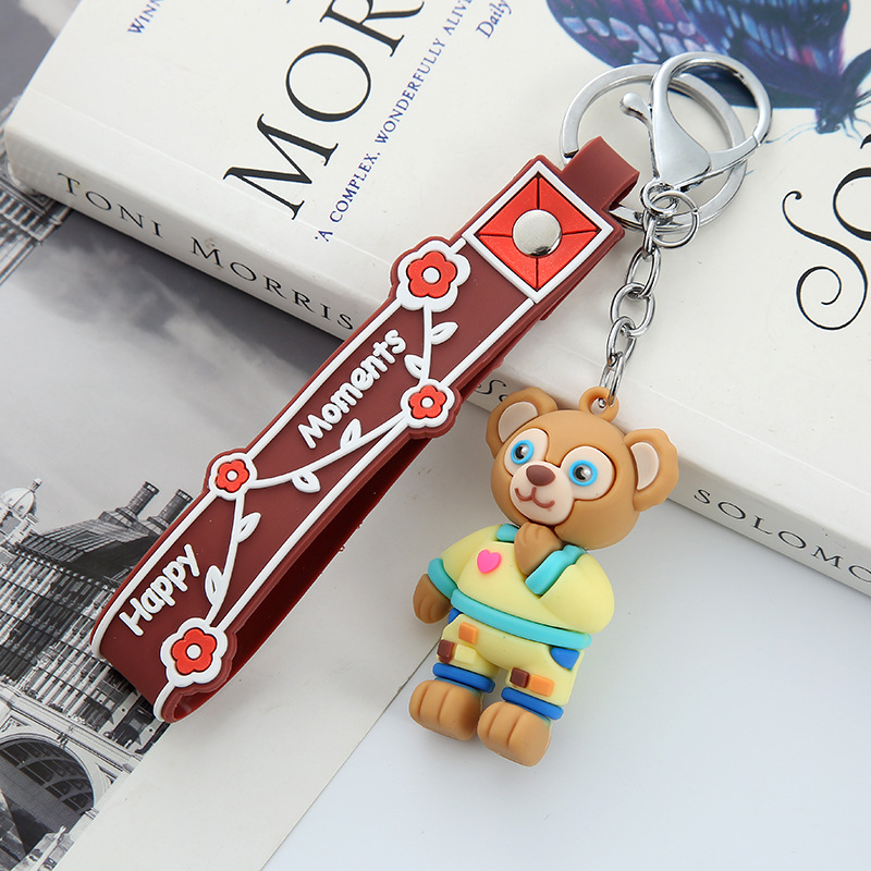 Duffy Bear keychain, internet-famous Lina Belle doll key chain, girlish little fox schoolbag pendant pic 9