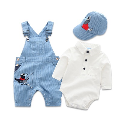 Summer male baby gentleman sets, baby crawling suits, overalls, two-piece sets, British-style cool evening gowns for foreign trade pic 42