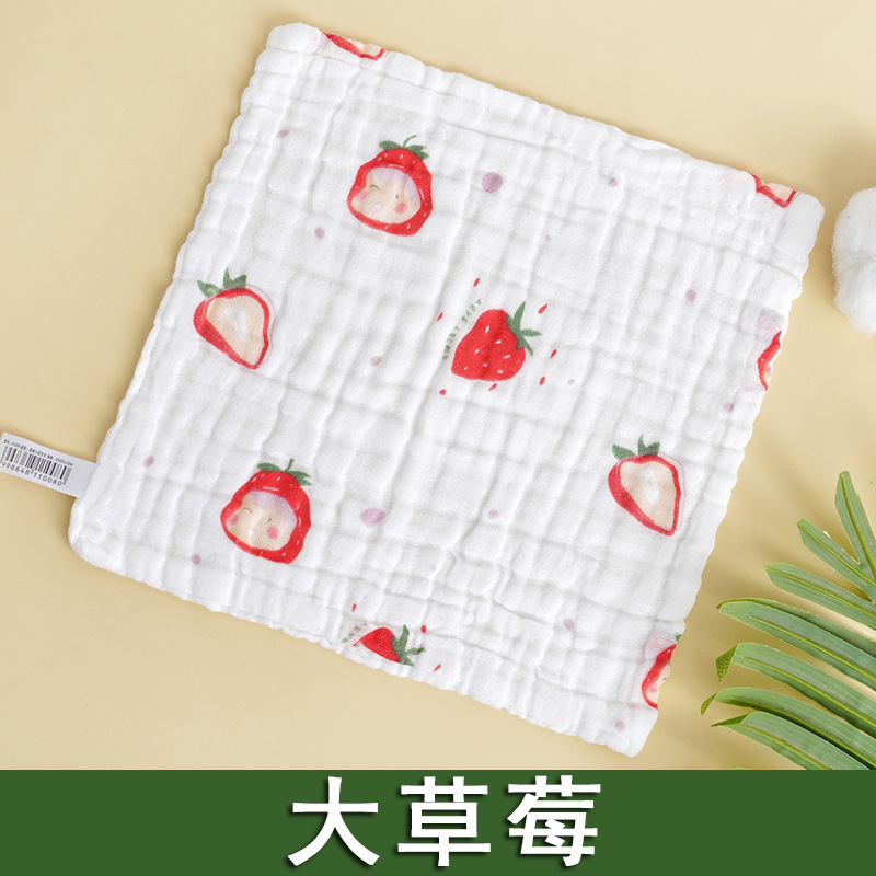 方巾纯棉六层纱布a类婴儿小方巾宝宝洗脸口水巾全棉手帕小方巾详情7