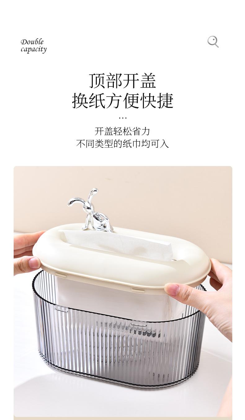 Light luxury bathroom face towel box, storage box, decorative cream-style tissue box, living room coffee table, tissue box, household toilet paper pic 5