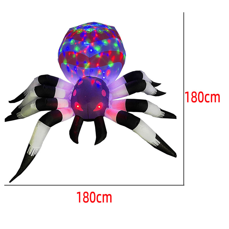 跨境万圣节户外庭院恐怖氛围场景布置LED发光蜘蛛充气气模定制详情2