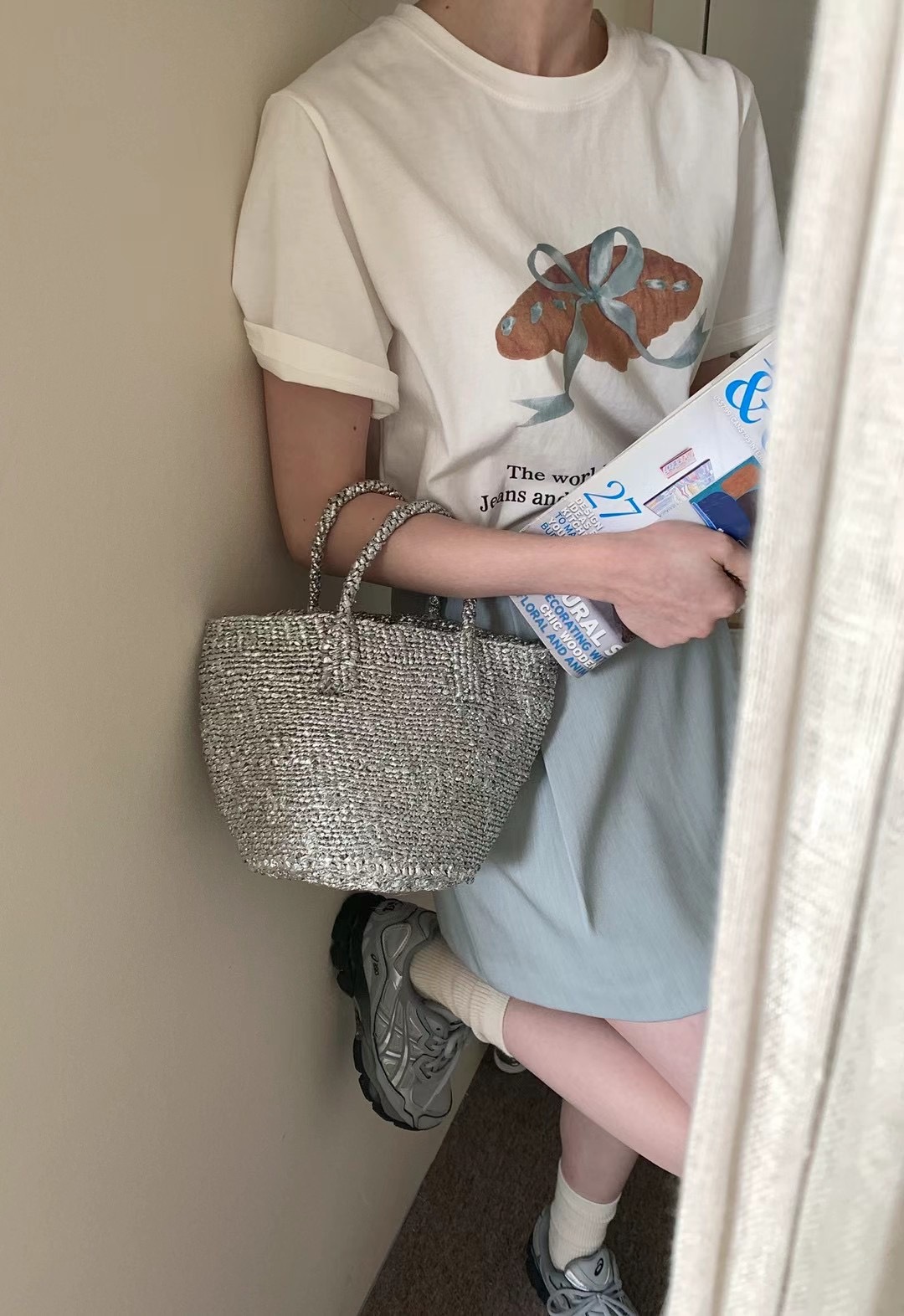 现货 高品质宽松T恤女春夏上衣正肩纯棉短袖夏季设计感韩系打底衫详情17