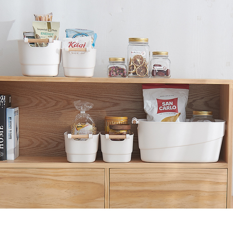 厂家直销收纳筐卫生间浴室化妆品收纳篮厨房桌面杂物零食收纳盒详情9