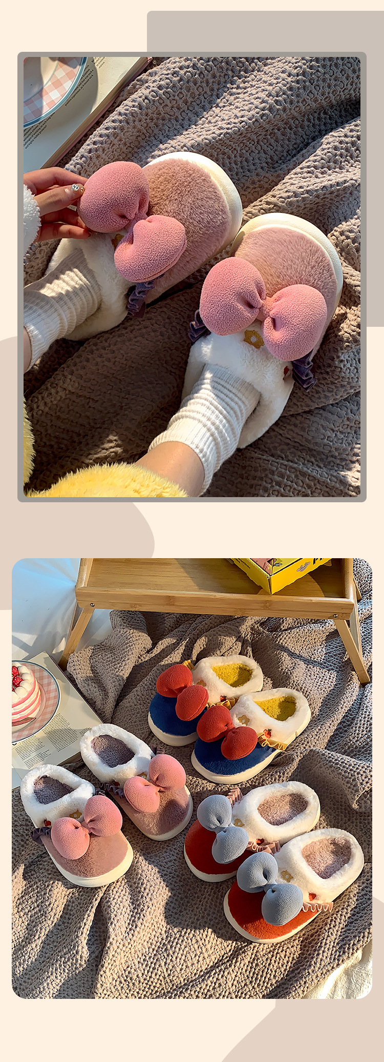 可爱小绵羊棉拖鞋女士秋冬季2024新款包跟月子鞋防滑毛毛拖鞋ins详情18
