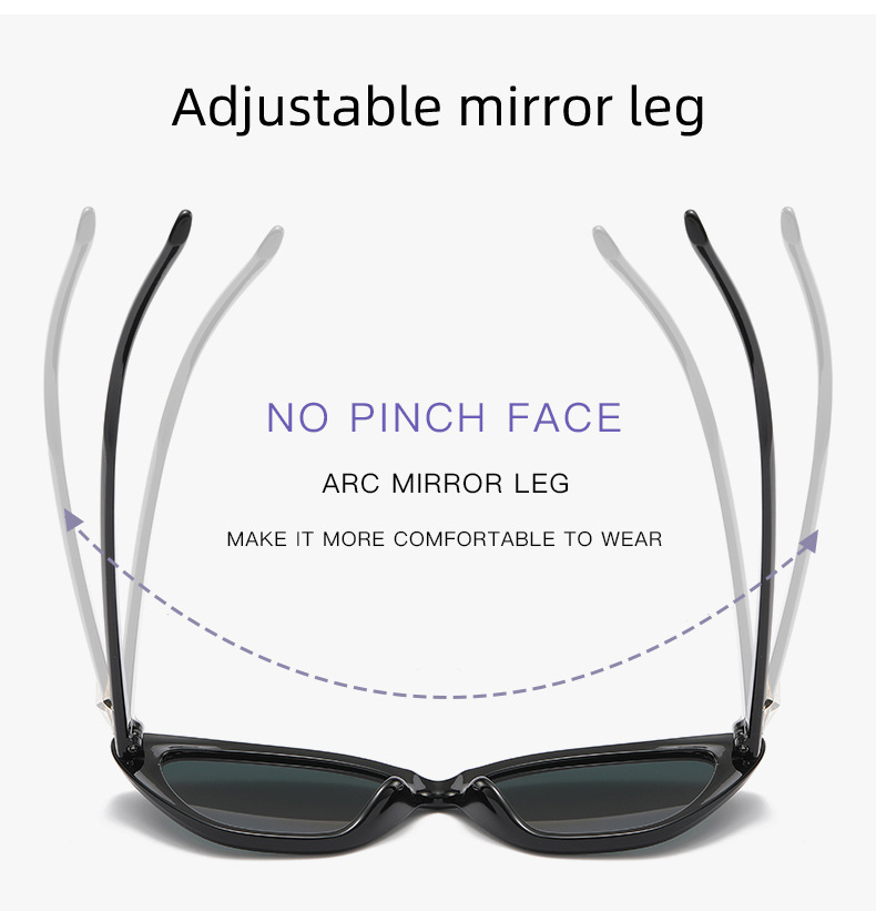 复古三角猫眼小脸墨镜女 高级感ins黑色小框太阳眼镜防晒造型拍照详情7