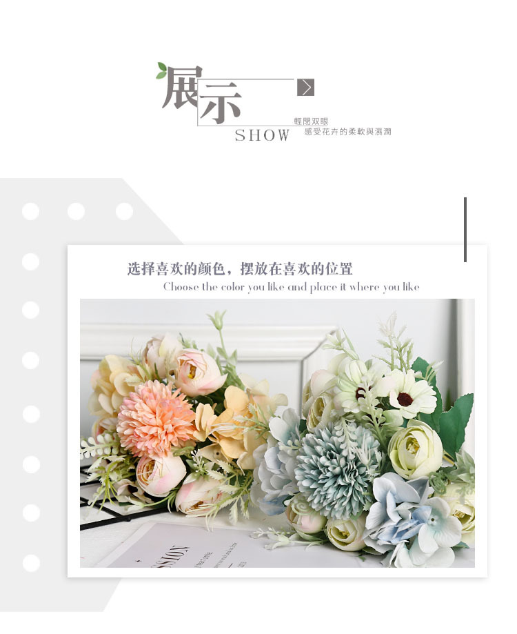 仿真花园林装饰工程户外居家摆件玫瑰厂家批发婚庆拍摄道具场景详情4