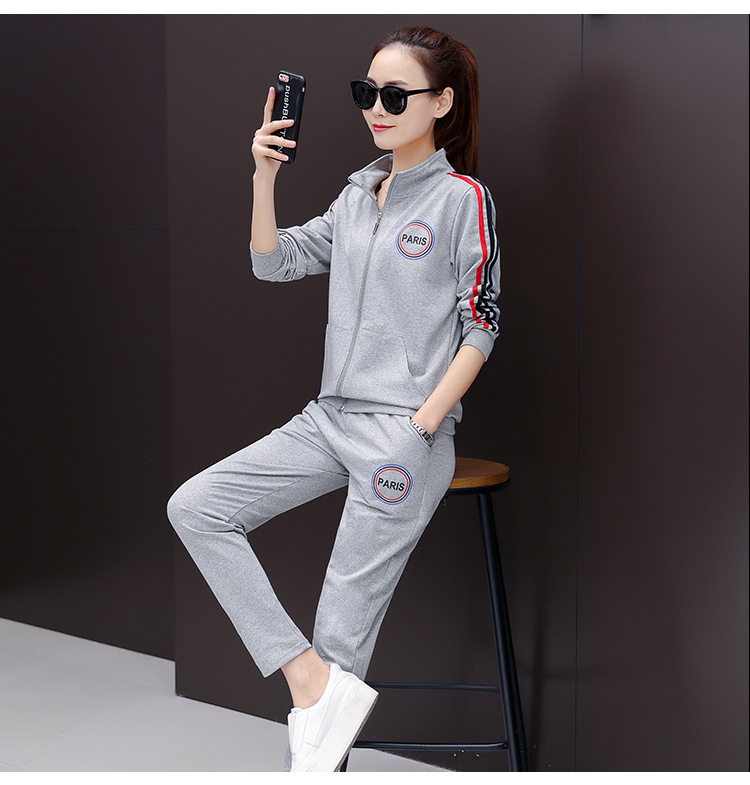 Two-piece sportswear set for women, 2020 new Korean spring style, fashionable long-sleeved sweatshirt for women, sportswear for spring and autumn pic 20