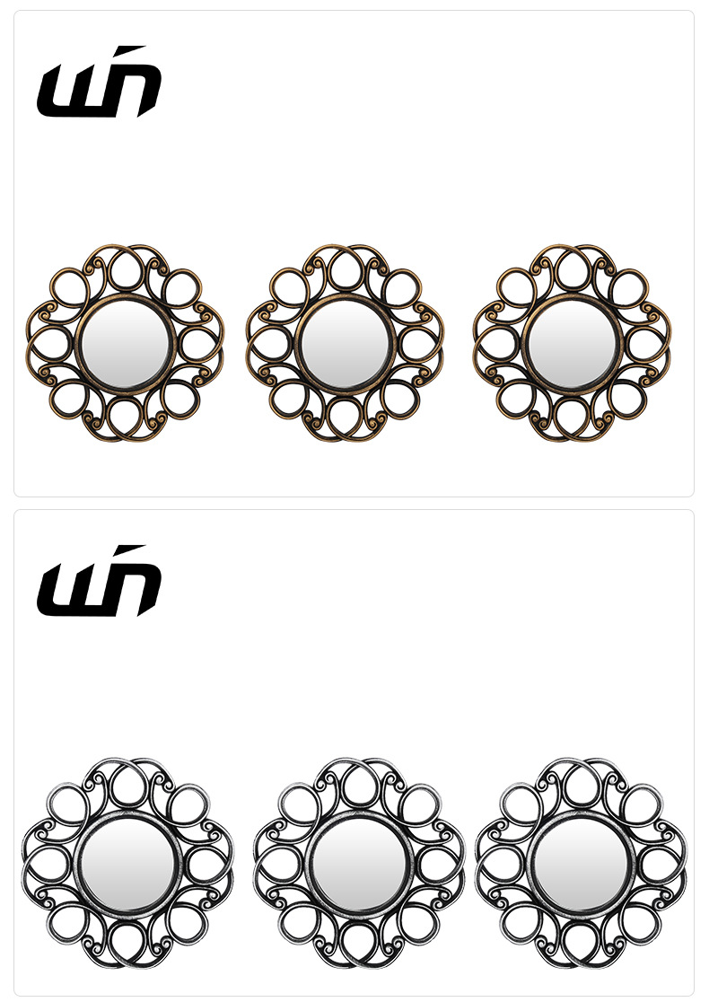 厂家直供装饰镜塑料镜框复古镜框欧式古典组合圆形装饰镜详情9