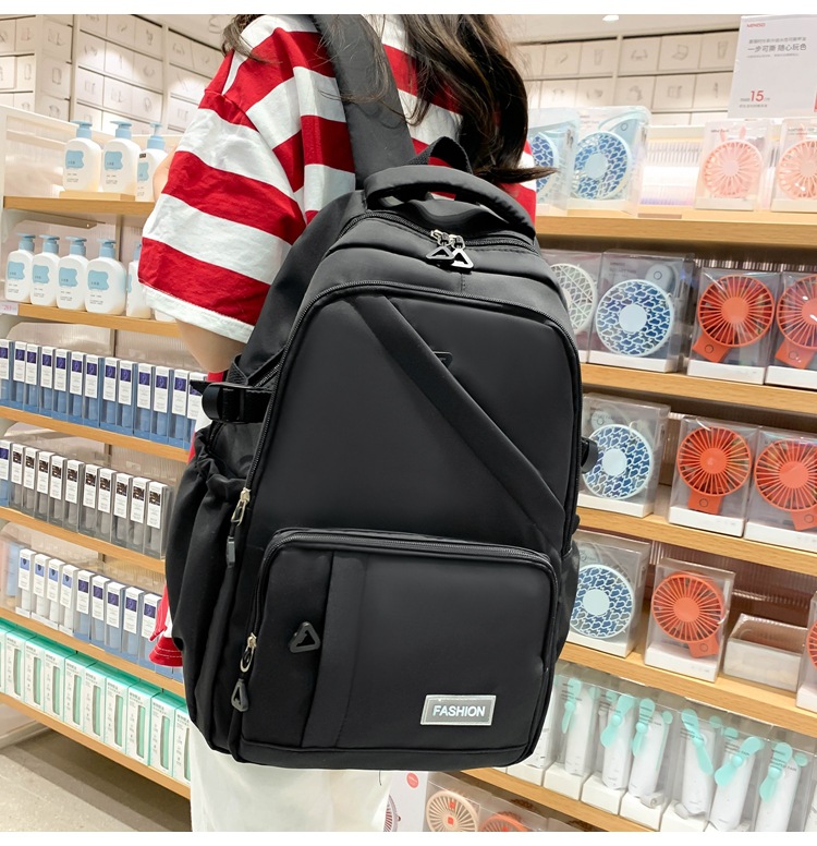 纯色学生书包女批发轻便大容量中大学生双肩包女3-6年级校园背包详情21