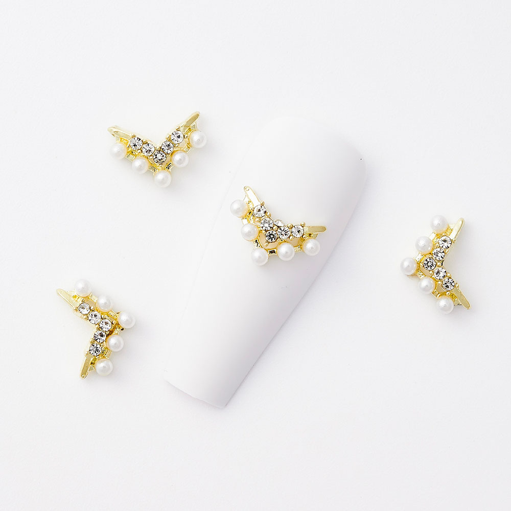 2022 New Style Nail alloy accessories, Korean luxurious style pearl water diamond alloy accessories, DIY nail stickers for decoration pic 7