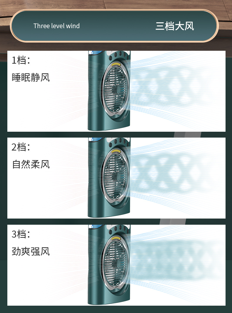静音风扇大风力宿舍雾化迷你风扇喷雾加湿办公室小型桌面冷风机详情9