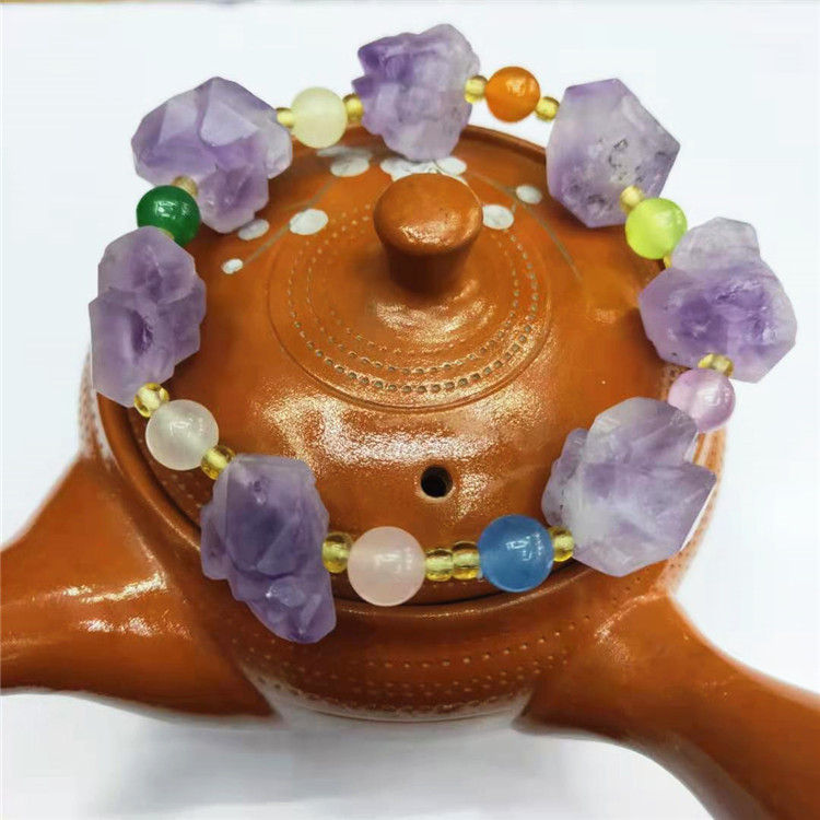 Wholesale natural amethyst bracelets, raw amethyst energy bracelets, direct sales from the manufacturer pic 8