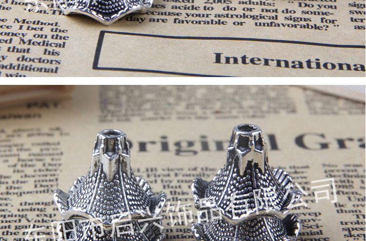 DIY jewelry accessories wholesale, retro alloy bottom drag horn, flower-shaped flower stand, special metal accessories for tassels pic 5