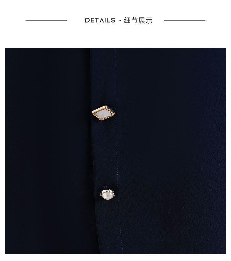 时尚气质2024春季新品轻奢立领撞色拼接设计感翻领百搭女式衬衫春详情5