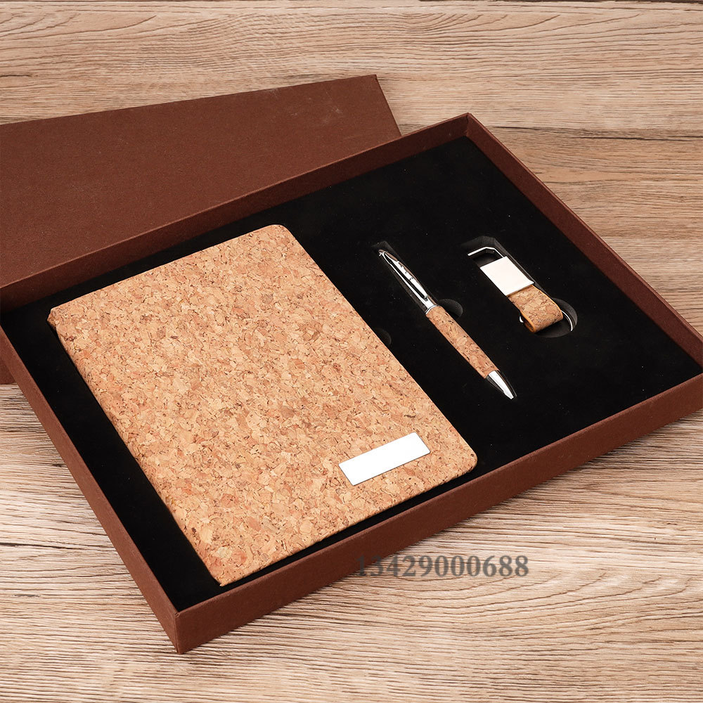 Cork notebook set, school, company, winery, keychain, business event, gift notebook set pic 3