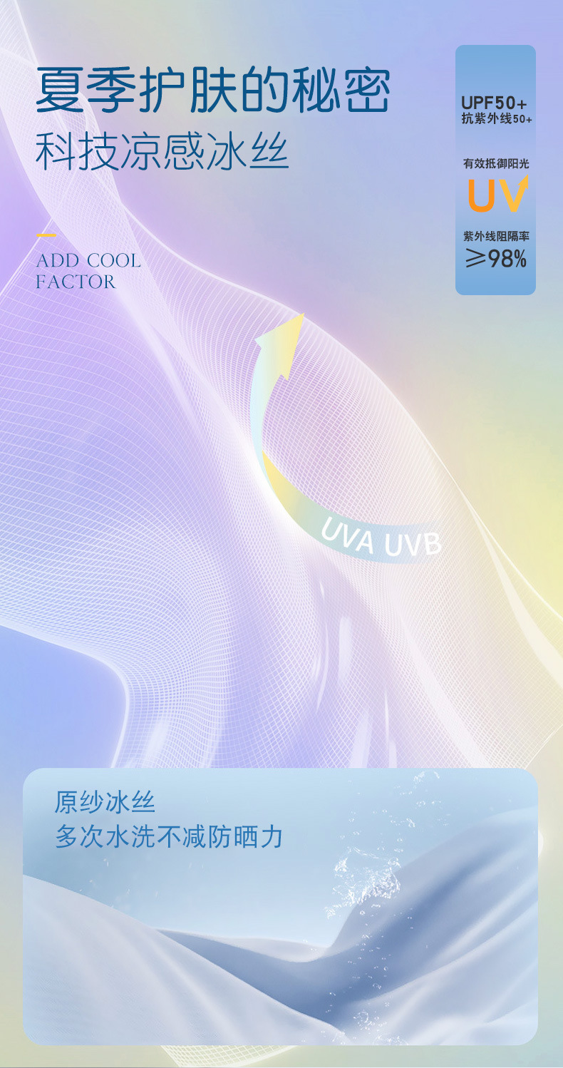 新款防晒手套女士镂空掌心外出开车防紫外线翻盖触屏冰感透气手套详情18