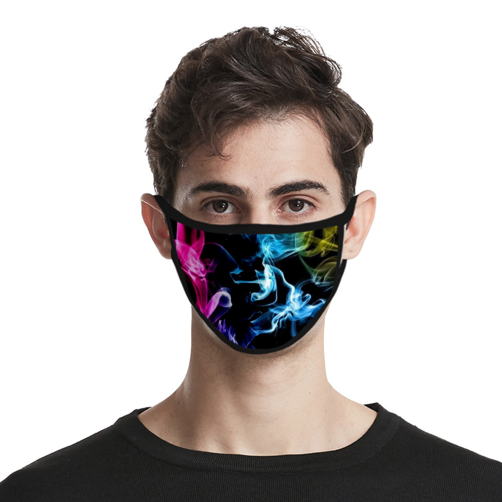 跨境一手货源星空3D数码时尚印花冰爽涤棉布料可水洗口罩详情8