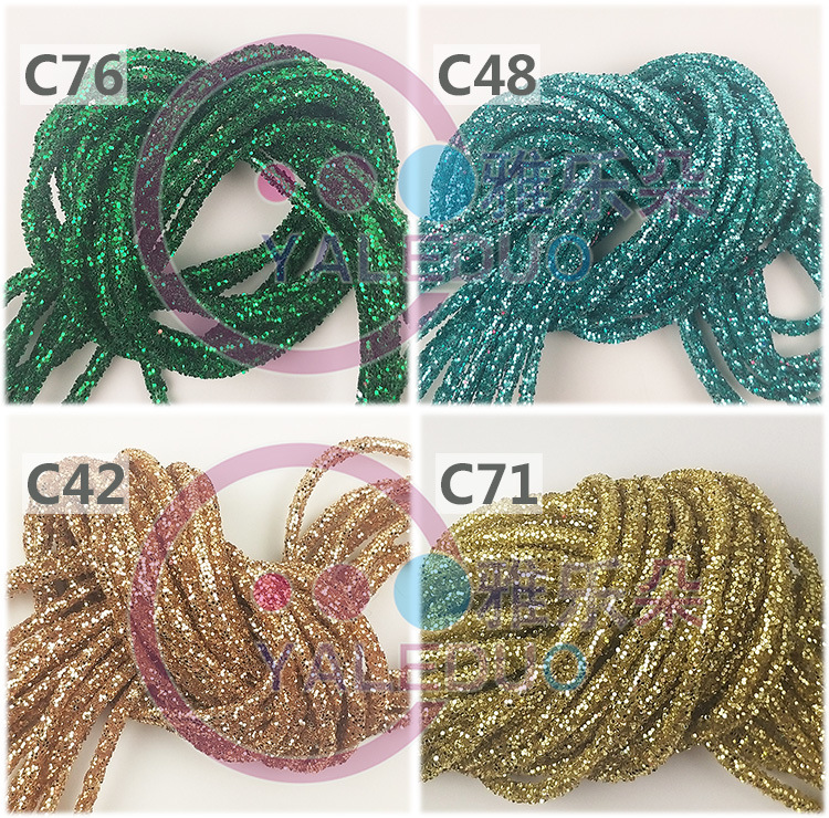 Golden Light 6MM Sequined rope 13-color rainbow slippers hose diy hair accessory materials Hat clothing pendant accessories pic 15
