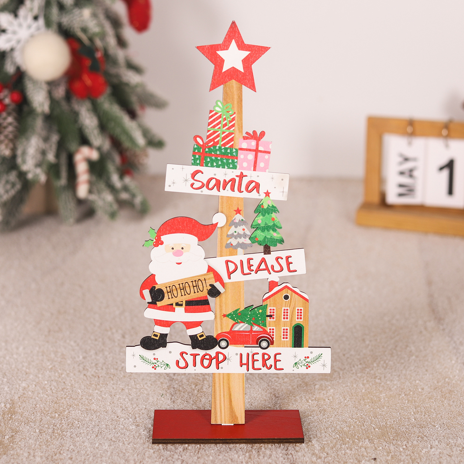 Mingguan's new cross-border Christmas decorative items, wooden tabletop ornaments, restaurant and bar decoration handicrafts wholesale are selling well. They are essential for enhancing the Christmas atmosphere pic 13