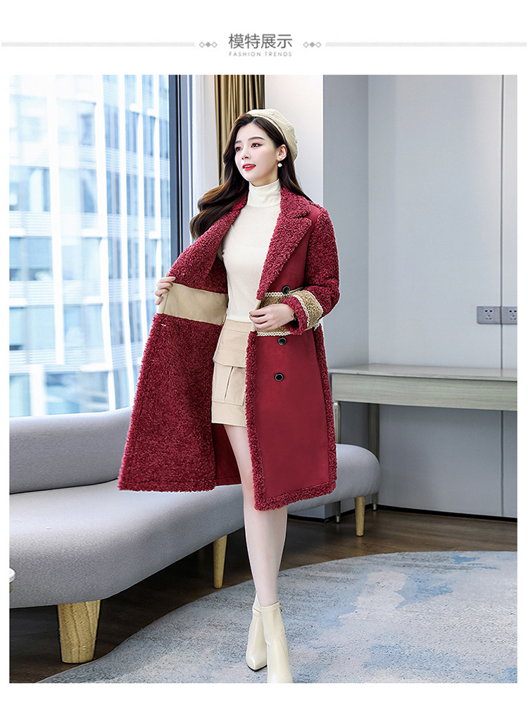 A new and fashionable Korean-style granular fleece and fur integrated woolen coat for women in winter pic 10