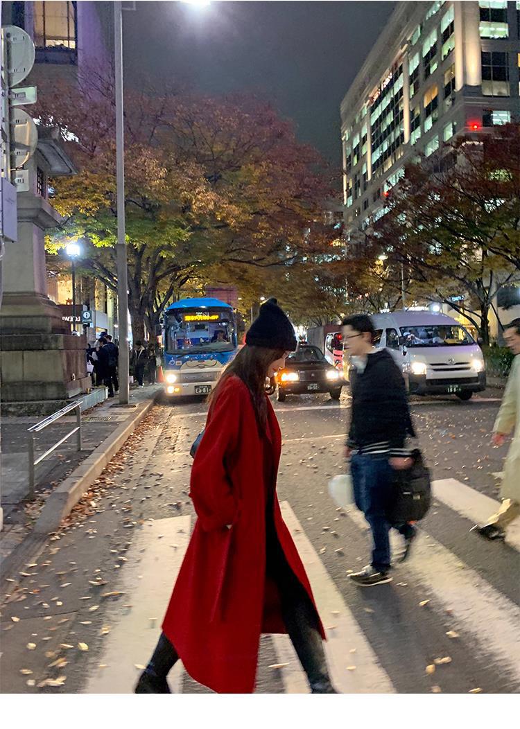 反季驼色呢子双面羊绒大衣女中长款2022年秋冬季韩系温柔毛呢外套详情21