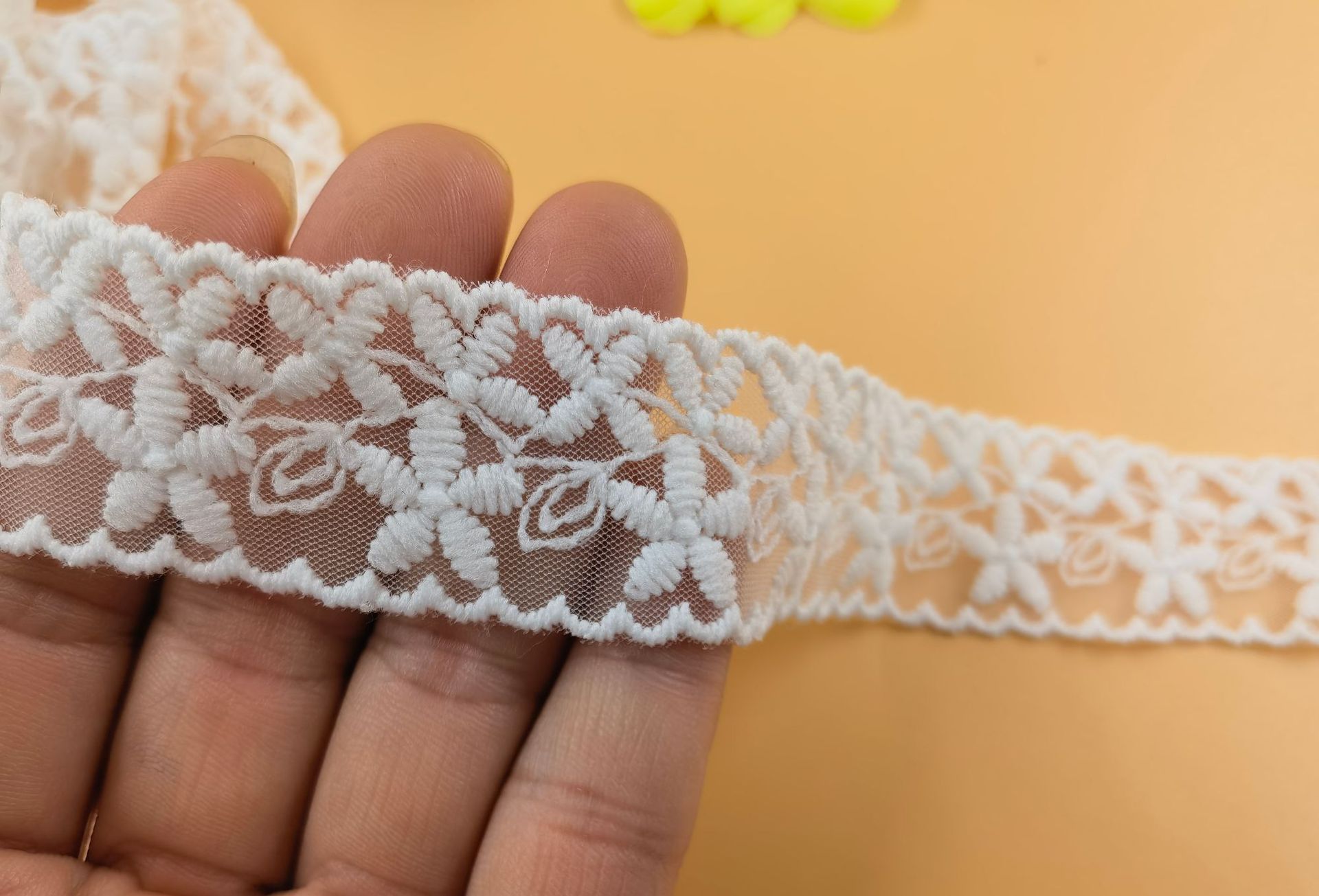 2.5cm new best-selling clothing lace accessories from the US network, double-sided lace lace accessories, mesh embroidery lace pic 9