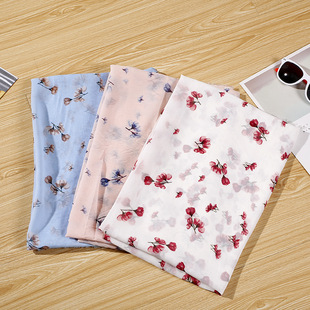 2020 new summer chiffon printed fabric white base printed polyester fabric small floral print dress mask fabric pic 31