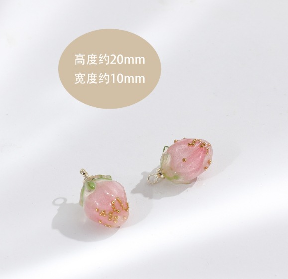 Heat shrinkable resin, strawberry bud necklace, pendant, hairpin, bracelet, resin, diy material wholesale, jewelry and clothing accessories pic 7