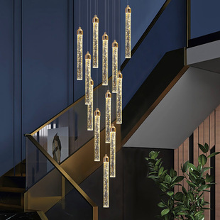 复式别墅挑高客厅餐厅光立方吊灯售楼处店铺商用工程大堂吧台灯具详情12