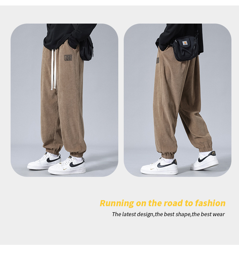 Pantalones hombre primavera otoño marca de moda holgada paquete de pies pantalones de estilo americano high street adolescente workwear casual pantalones deportivos pic 10