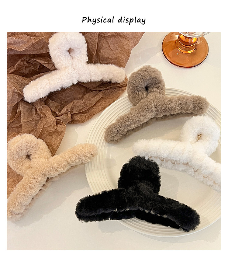 毛绒抓夹女2024新款网红秋冬高级感鲨鱼夹发夹后脑勺盘发夹子头饰详情2