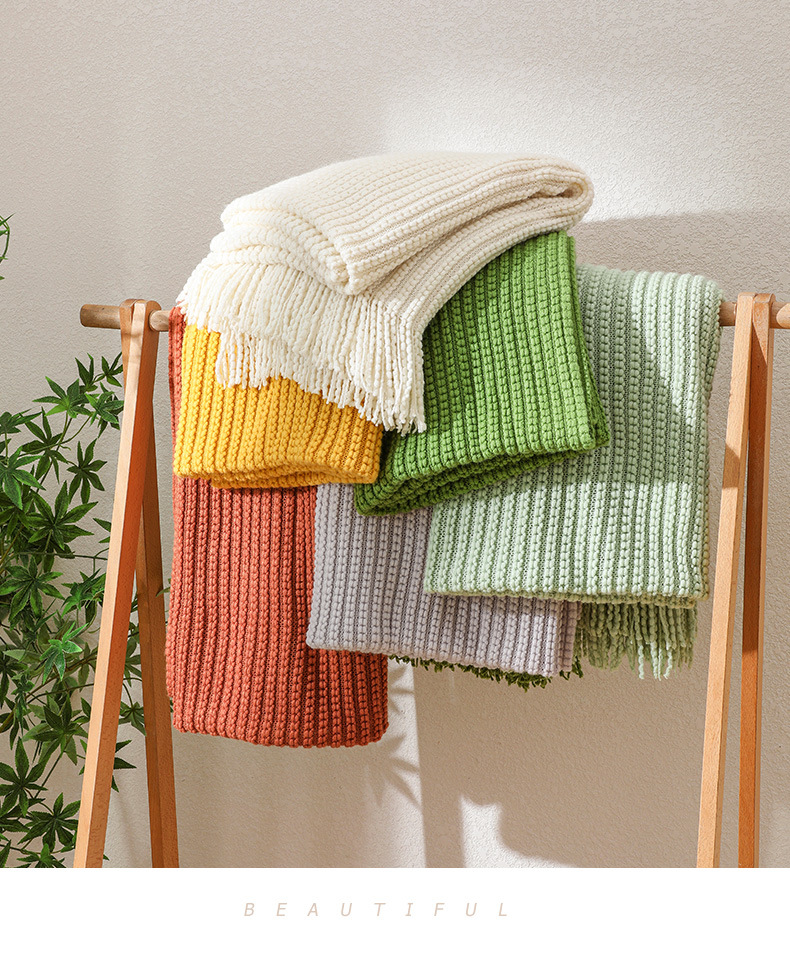 Sofa blanket, cover blanket, office nap air conditioning blanket, bean blanket, knitted blanket, Bohemian nap blanket, bed end blanket pic 18