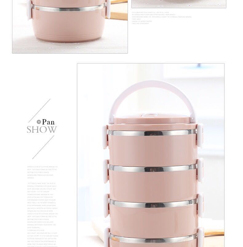 Stainless steel insulated lunch box, student lunch box, multi-layer compartments lunch box, large-capacity fresh-keeping box, sealed box pic 4