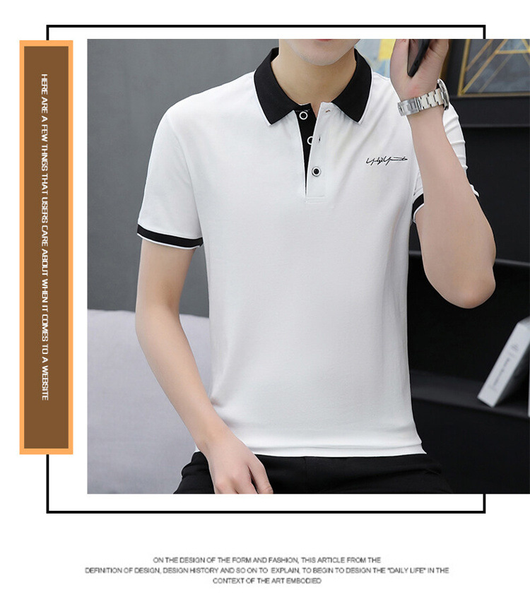 爆款纯棉短袖T恤男夏季新款翻领polo衫男士潮流详情9