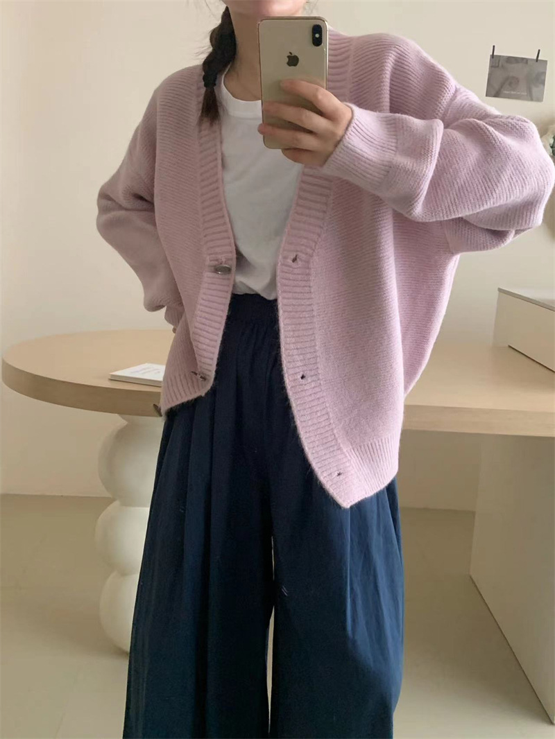 V领短款显瘦针织开衫女外搭2023秋季新款女装气质毛衣外套上衣女详情22