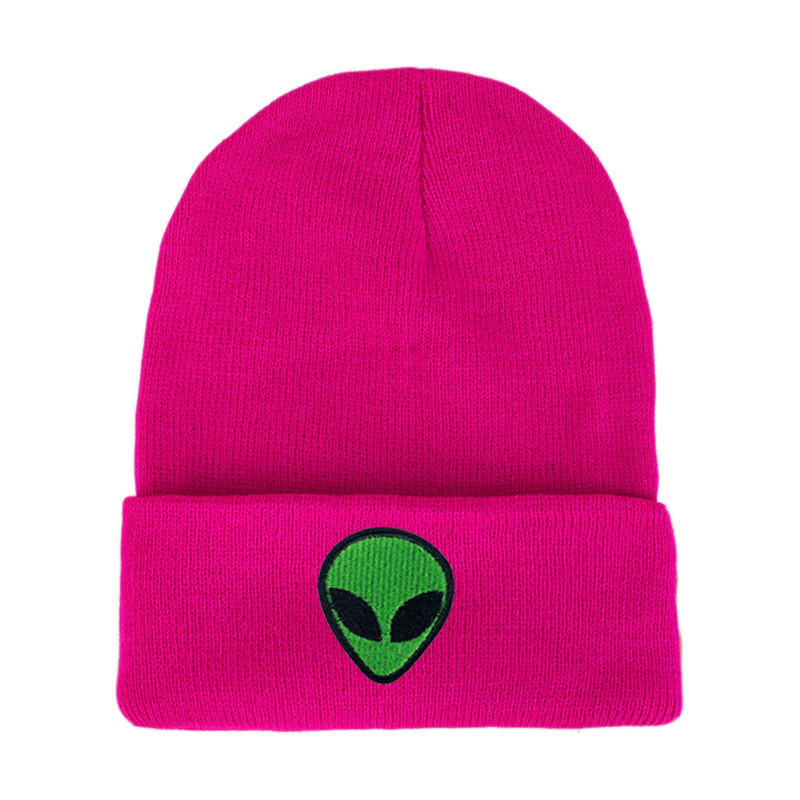 Amazon European-style alien embroidery street knitted hat, autumn and winter outdoor ghost head warm woolen hat pic 10