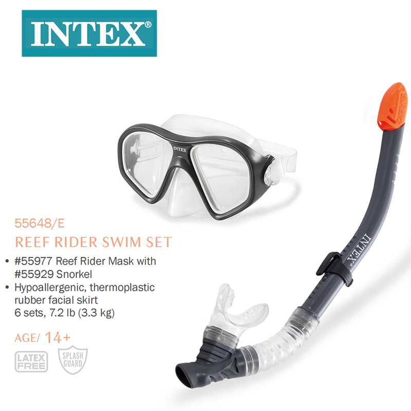 INTEX55648 Reef Knight Series swimming goggles set Adult diving goggles with snorkel swimming goggles wholesale pic 1