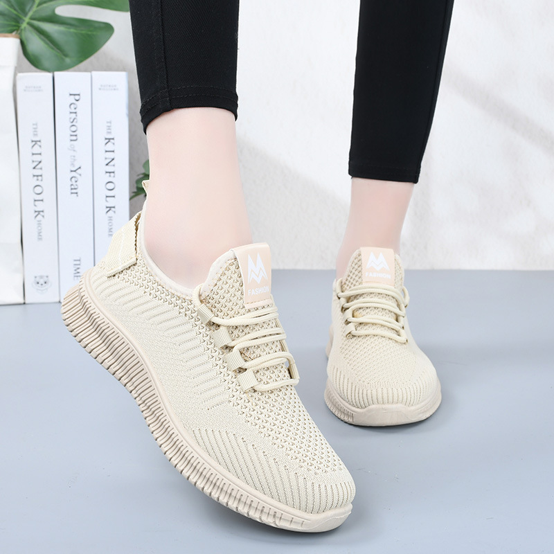 运动鞋女飞织网面女鞋夏季透气百搭休闲女士轻便软底健身跑步鞋子详情3