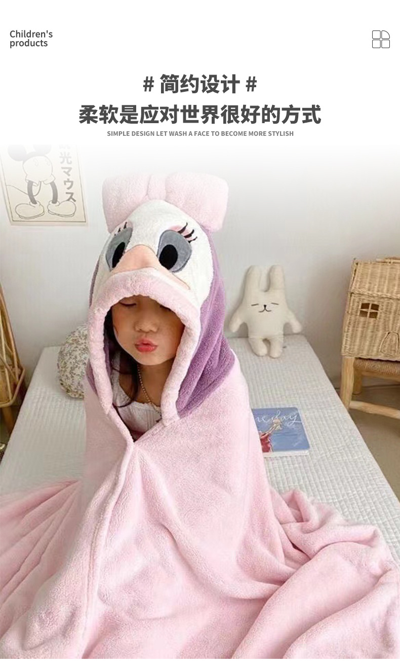 Fábrica al por mayor niños falda de baño con capucha coral fleece cape cape albornoz bonito suave absorbente toalla de playa toalla pic 8